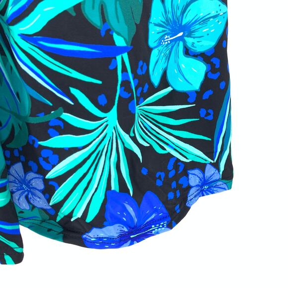 Swimsuits For All Womens Size 16 Tropical Floral Skirted Swimsuit Cross Strap - Picture 4 of 6
